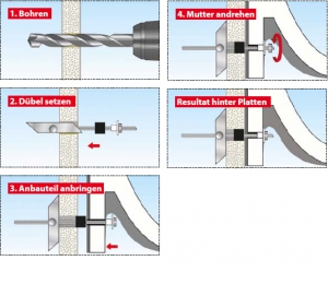 5 x TOX Waschtisch-Befestigung OASE-Spagat Pro