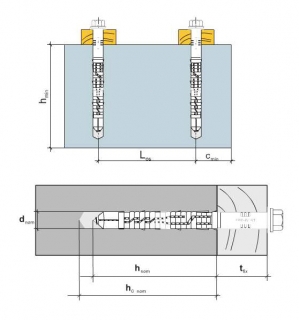 10 Stk. Rahmendübel m. Sechskantkopfschraube KPR-FAST 12 x 200mm