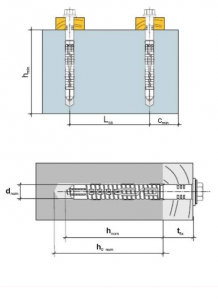 5 Stk. Rahmendübel m. Sechskantkopfschraube KPR-FAST 14 x 180mm