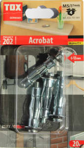 4 Stk. Metall-Hohlraumdbel TOX Acrobat M5 x 37mm