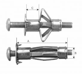 50 Stk. Hohlraumdübel aus Metall M5 x 80mm