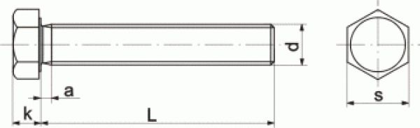 100 Stk. Sechskantkopfschrauben M6 x 16mm Stahl 8.8 verzinkt