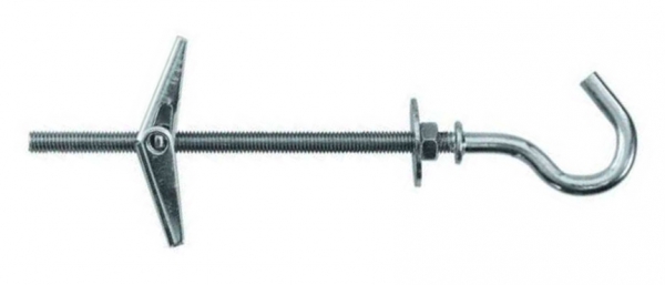 10 Stk. Federklappdübel M5 x 75mm mit Rundhaken