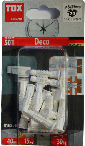 20 Stk. Allzweckdübel DECO 6 x 28mm
