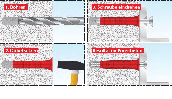 25 Stk. Porenbetondübel Ytox 10 x 55mm