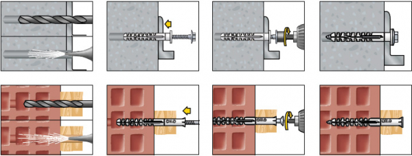 2 Stk. Multifunktionsrahmendübel MFR Edelstahl A4 8 x 80mm