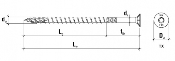 25 Stk. Spanplattenschrauben 6.0 x 180mm