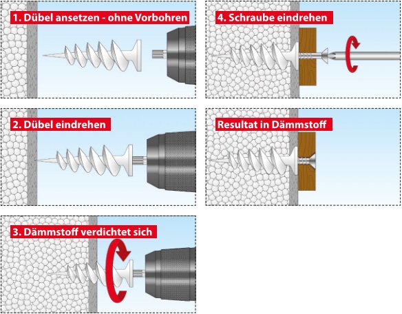 10 Stk. Dämmstoffdübel TOX Thermo 50 Mini